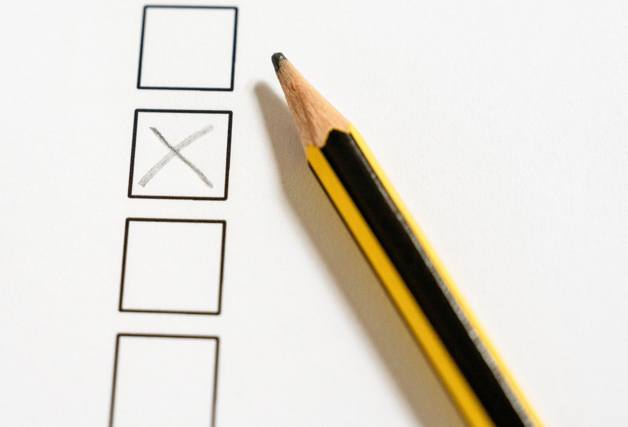 Close-up of a marked voting ballot